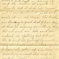 Handwritten 8 page letter from Marcia Bruner to Lawrence Bruner, "This last week has been full of events…"