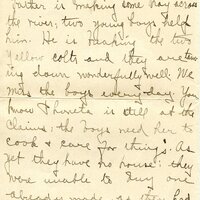 Handwritten 8 page letter from Amy Bruner to Lawrence Bruner, "Although you are so far away when I write…"