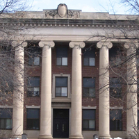 West entry and facade.