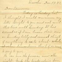 Handwritten 11 page letter from Marcia Bruner to Lawrence Bruner, "Today is Friday, but I thought I would…"