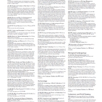 Three pages from the bulletin that list courses offered by the University in the 2006-2007 school year.