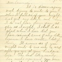Handwritten 5 page letter from Marcia Bruner to Lawrence Bruner, "It is discouraging work trying to…"