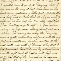 Handwritten 4 page letter from Lawrence Bruner to Psyche Bruner, "Just a week ago today I wrote a letter (to Mamma) from Carcarañá..."