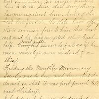 Handwritten 8 page letter from Marcia Bruner to Lawrence Bruner, "This last week has been full of events…"