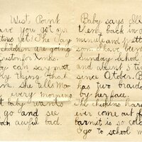 Handwritten 2 page letter from Helen Bruner to Lawrence Bruner, "It is snowing very hard here and we have to…"
