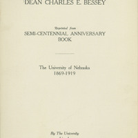 This is the cover of a book about Charles E. Bessey as dean at the University of Nebraska-Lincoln.