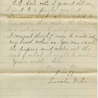 Handwritten 4 page letter from Marcia Bruner to Lawrence Bruner, "I have an awful headache today…"