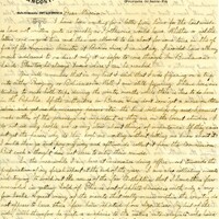 Handwritten 2 page letter from Lawrence Bruner to Marcia Bruner, "I have been waiting for a letter from home for the last week so have no written quite as quickly as I otherwise would have."