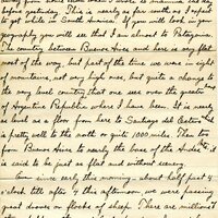 Handwritten 4 page letter from Lawrence Bruner to Psyche Bruner, "According to promise I now site down to write you a letter from a point nearly..."