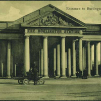 on Omaha Burlington Station before its renovation.  The  were moved to the University in 1930.