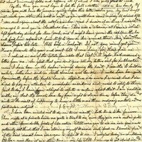 Handwritten 2 page letter from Lawrence Bruner to Marcia Bruner, "Well it is Sunday afternoon again and I am just starting to write my weekly letter home..."