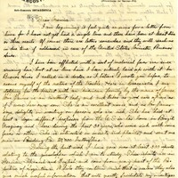 Handwritten 2 page letter from Lawrence Bruner to  Marcia Bruner, "I am beginning to feel quite anxious for a letter from home..."