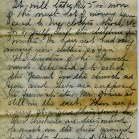 Handwritten 8 page letter from Marcia Bruner to Lawrence Bruner, "I will try to write today with the children…"