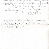 Edith Schwartz Clements handwritten letter