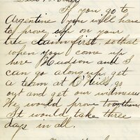 Handwritten 2 page letter from Edgar Bruner to Lawrence Bruner, "If you go to Argentina you will have to prove…"
