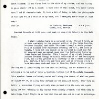 Frank H. Shoemaker typescript, 11 pages, notes and bird lists from field trip at Havelock, Nebraska, and areas surrounding Lincoln, Nebraska