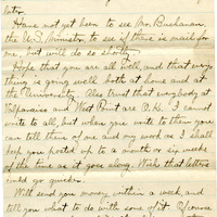Handwritten 5 page letter from Lawrence Bruner to Marcia Bruner, "Well I have finally reached this place- the field of action for the next 9-10 months."