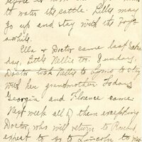 Handwritten 8 page letter from Amy Bruner to Lawrence Bruner, "Although you are so far away when I write…"