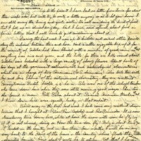 Handwritten 2 page letter from Lawrence Bruner to Marcia Bruner, "At to the present I have had no letter from home for about three weeks now..."