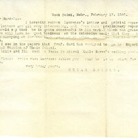 Typewritten 1 page letter from Uriah Bruner to Marcia Bruner, "I herewith return Lawrence's letter and printed…"
