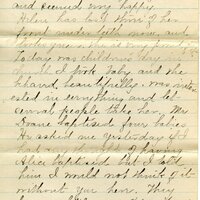 Handwritten 4 page letter from Marcia Bruner to Lawrence Bruner, "I have an awful headache today…"