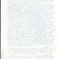Frank H. Shoemaker typescript, 20 pages, detailing bird sightings, field trips, photography, and associated activities in Omaha, Nebraska.