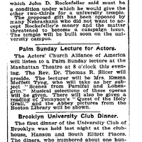 A newspaper article in the New York Times detailing how the University raised the money that Rockefeller noted as a condition for his contribution.