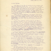 Typewritten letter, 1 page, from Frank H. Shoemaker to Robert H. Wolcott, "Your letter from of the 4th was awaiting me on my return April 6th, and interested me very much. I hope it will be my good fortune to be in Omaha at the time Mr. Knsus makes his trip; if you can arrange for a Sunday on the Salt Basin..."