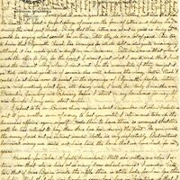 Handwritten 2 page letter from Lawrence Bruner to Marcia Bruner, "I was glad to receive your and Seba's letters, and also that from Mr. Doone..."